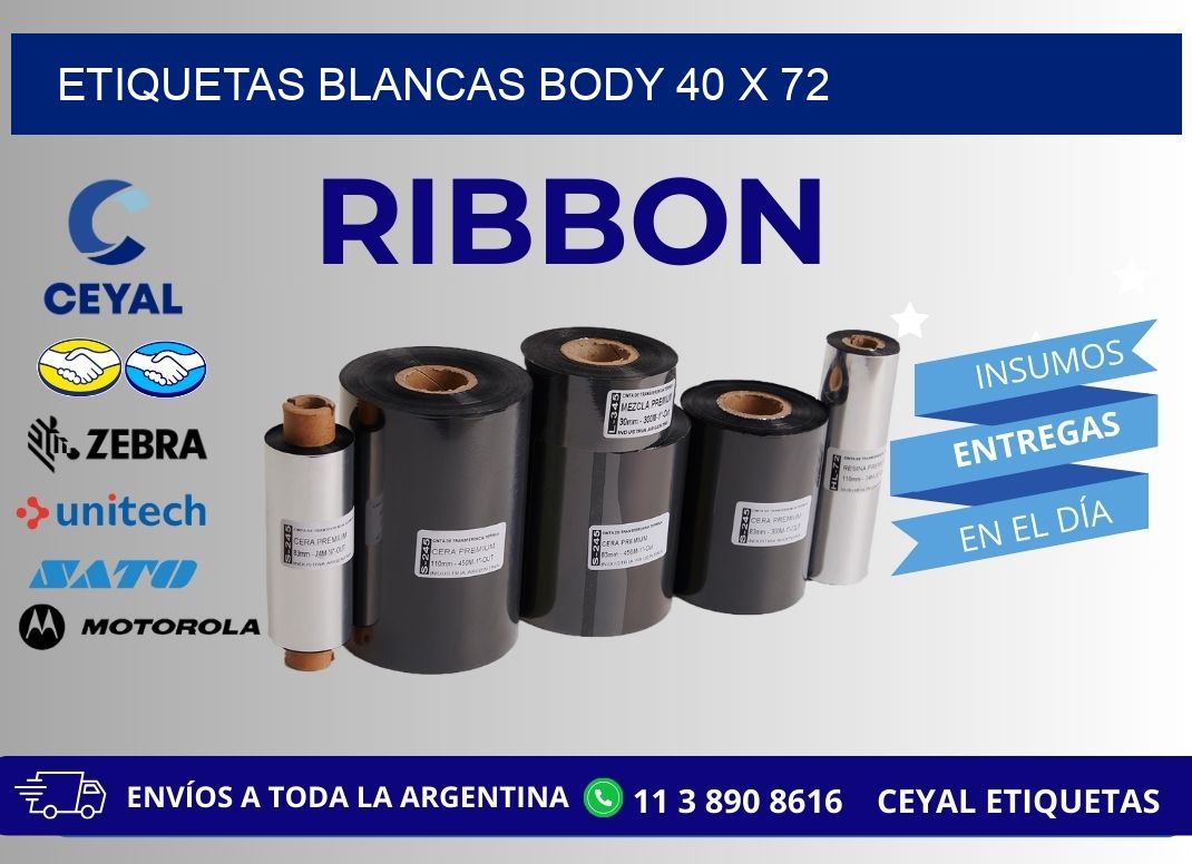 ETIQUETAS BLANCAS BODY 40 x 72