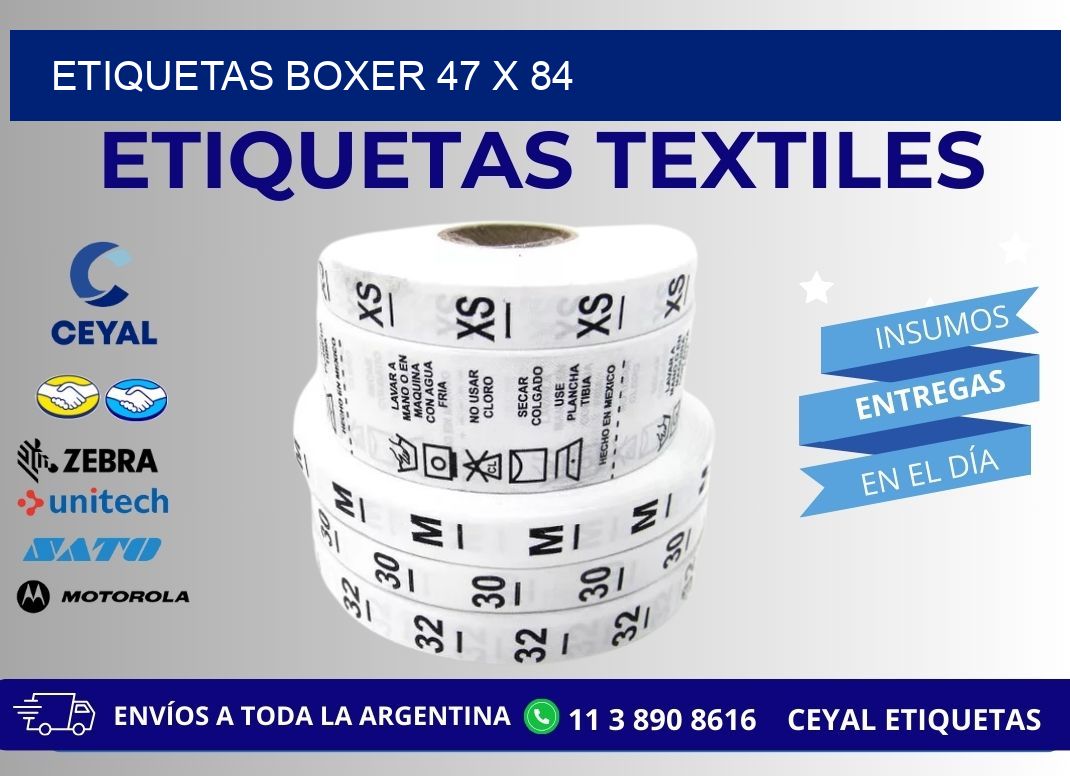 ETIQUETAS BOXER 47 x 84