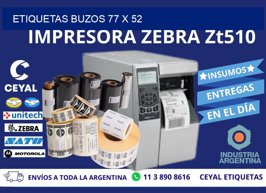 ETIQUETAS BUZOS 77 x 52