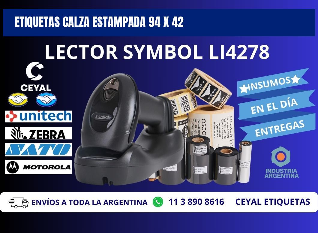 ETIQUETAS CALZA ESTAMPADA 94 x 42