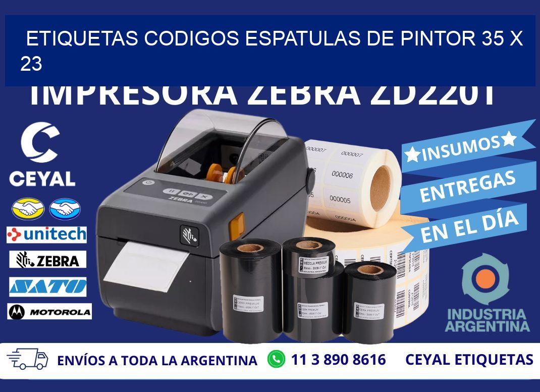 ETIQUETAS CODIGOS ESPATULAS DE PINTOR 35 x 23