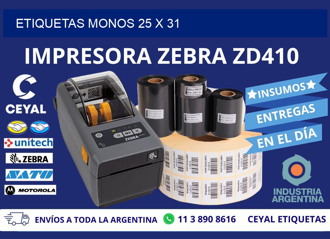 ETIQUETAS MONOS 25 x 31