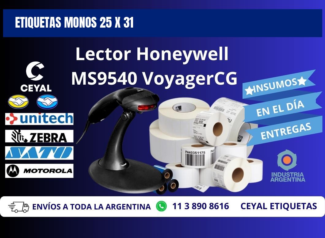 ETIQUETAS MONOS 25 x 31