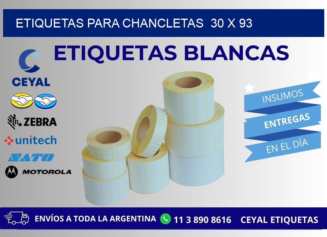 ETIQUETAS PARA CHANCLETAS 30 x 93