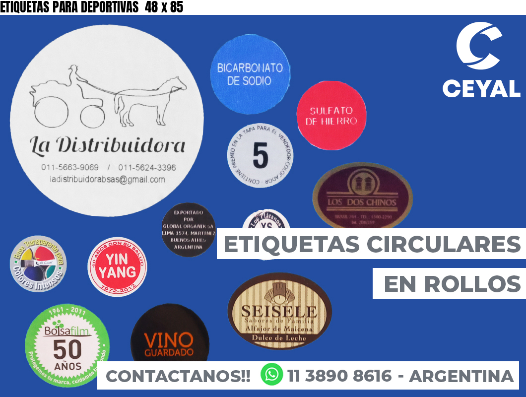 ETIQUETAS PARA DEPORTIVAS  48 x 85