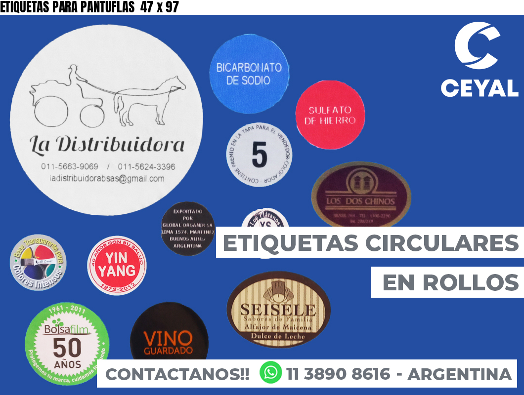 ETIQUETAS PARA PANTUFLAS  47 x 97