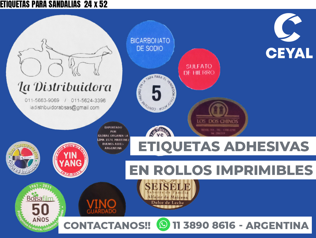 ETIQUETAS PARA SANDALIAS  24 x 52