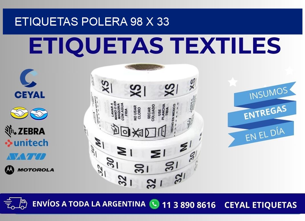 ETIQUETAS POLERA 98 x 33