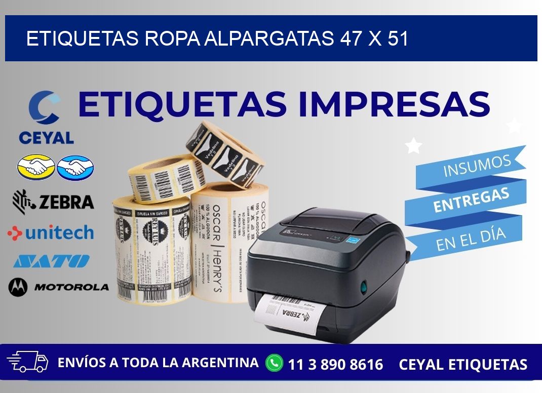 ETIQUETAS ROPA ALPARGATAS 47 x 51
