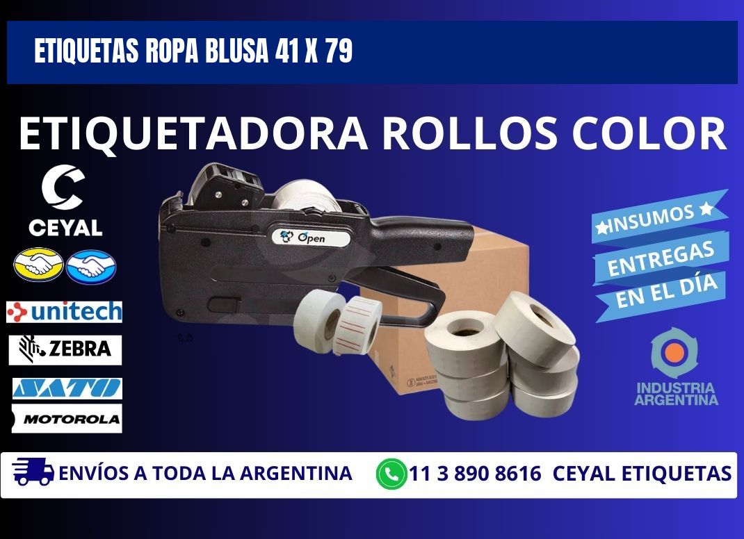 ETIQUETAS ROPA BLUSA 41 x 79