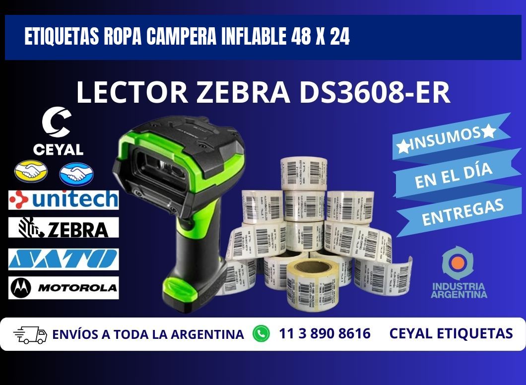 ETIQUETAS ROPA CAMPERA INFLABLE 48 x 24