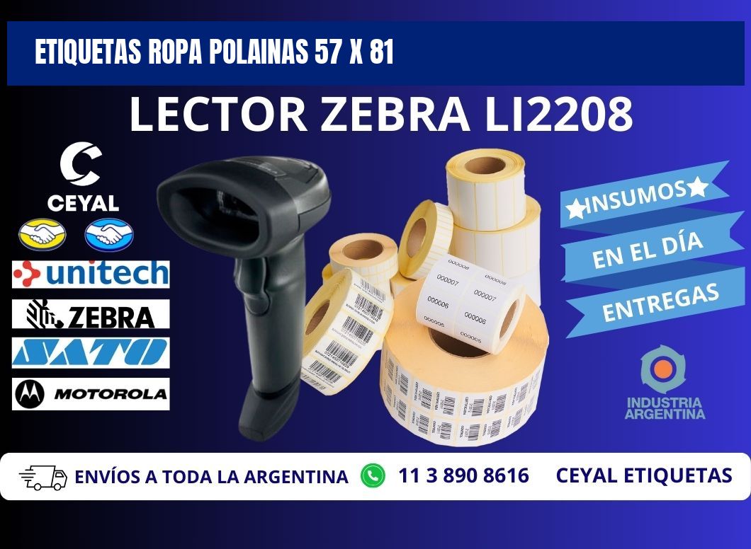 ETIQUETAS ROPA POLAINAS 57 x 81