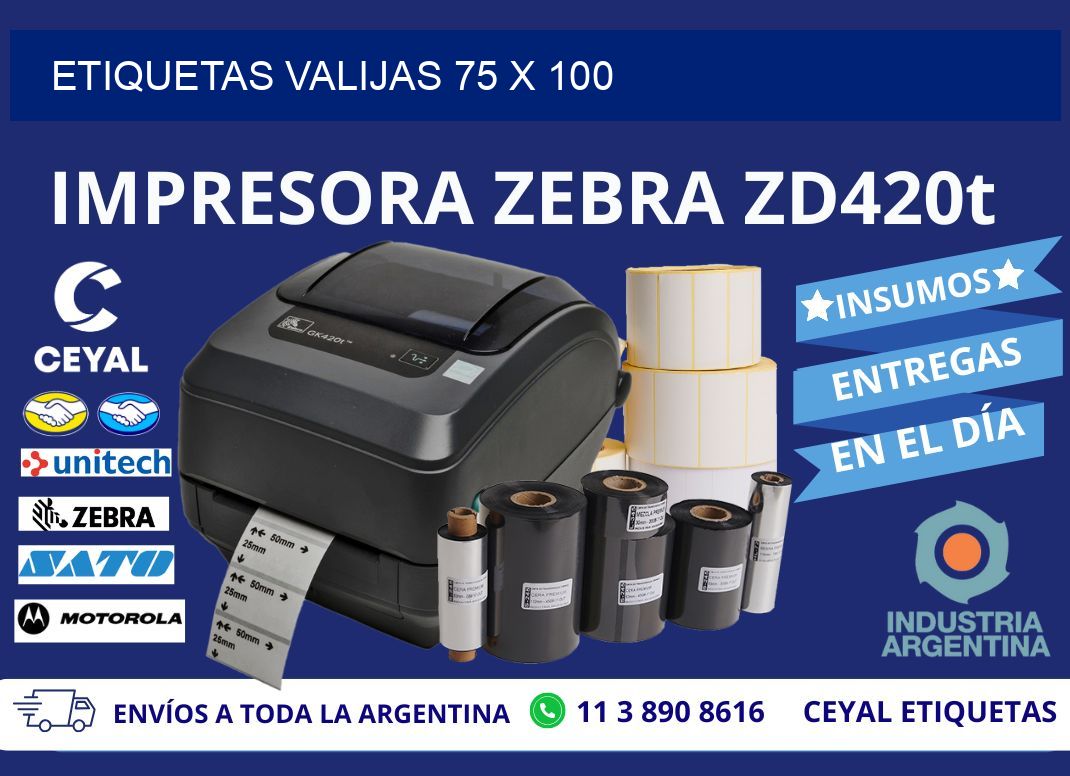 ETIQUETAS VALIJAS 75 x 100
