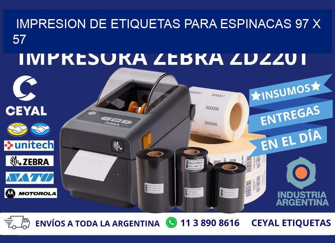IMPRESION DE ETIQUETAS PARA ESPINACAS 97 x 57