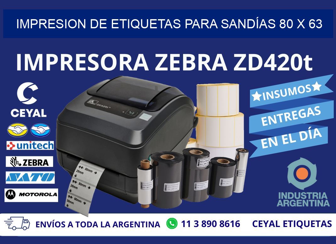 IMPRESION DE ETIQUETAS PARA SANDÍAS 80 x 63