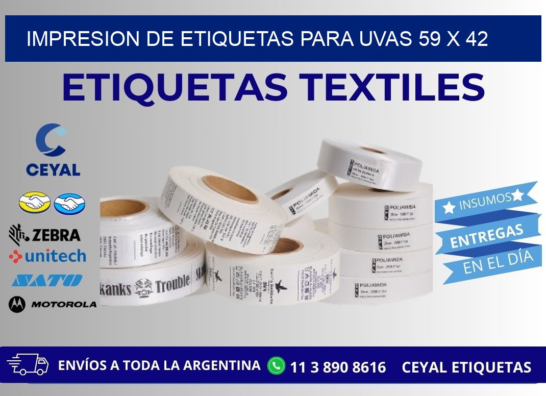 IMPRESION DE ETIQUETAS PARA UVAS 59 x 42