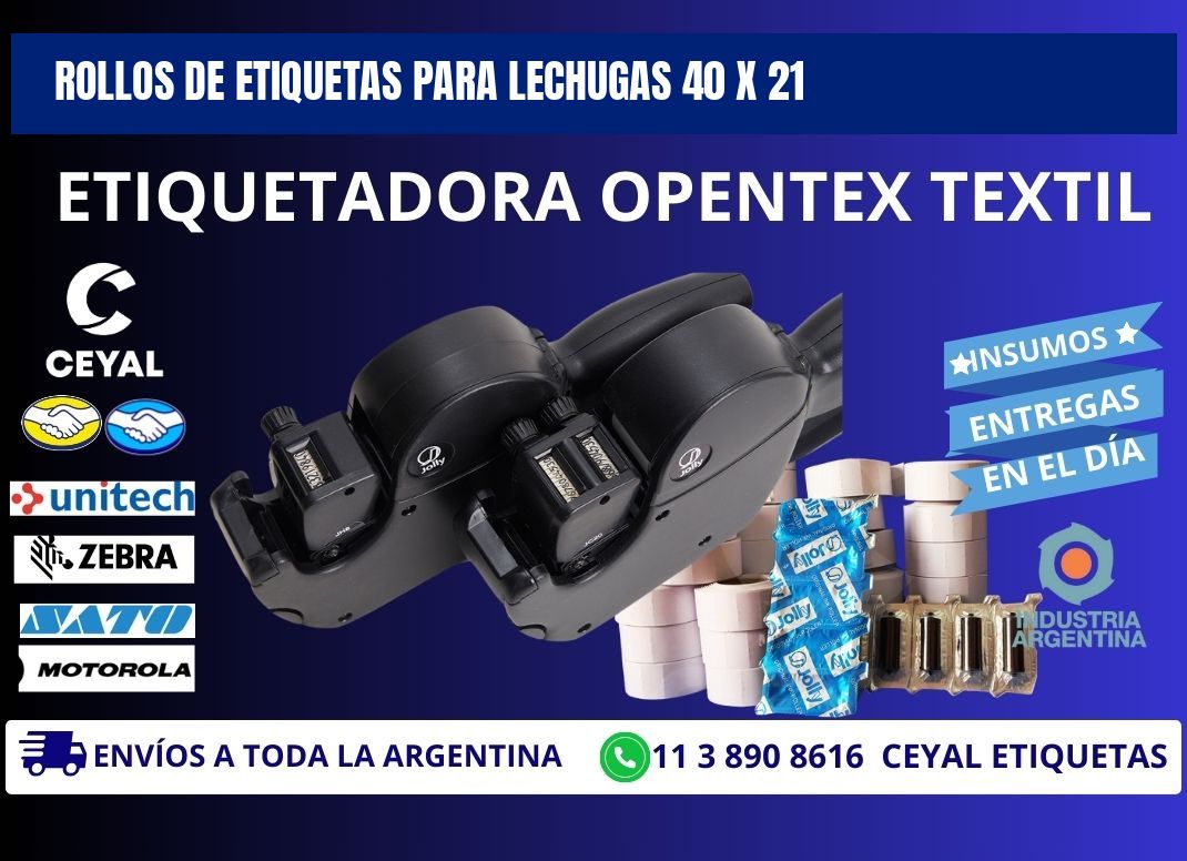 ROLLOS DE ETIQUETAS PARA LECHUGAS 40 x 21