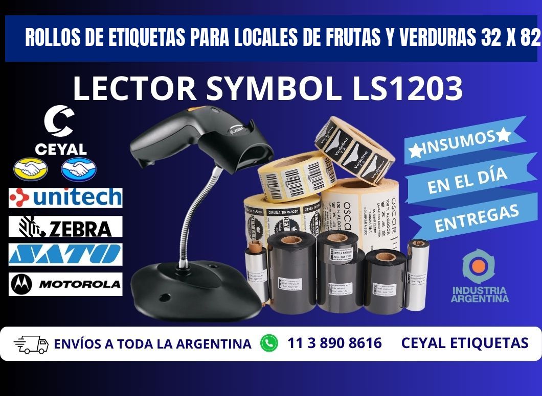 ROLLOS DE ETIQUETAS PARA LOCALES DE FRUTAS Y VERDURAS 32 x 82