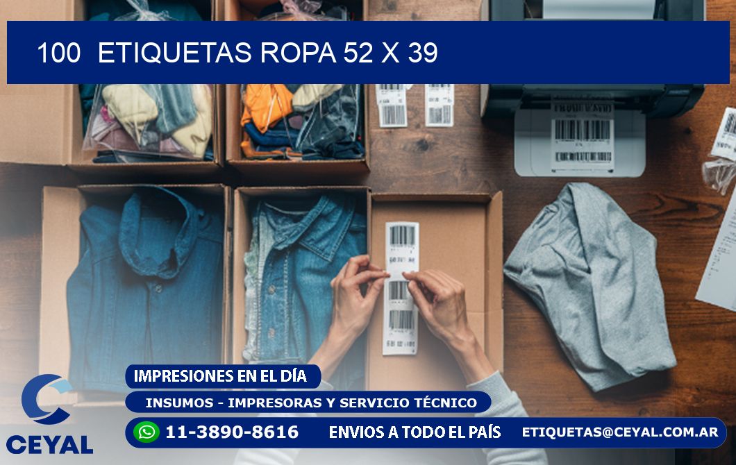 100 ETIQUETAS ROPA 52 x 39