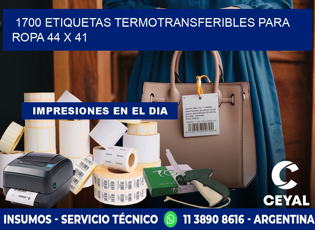 1700 ETIQUETAS TERMOTRANSFERIBLES PARA ROPA 44 x 41