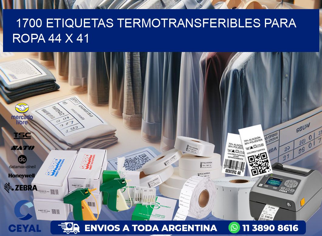 1700 ETIQUETAS TERMOTRANSFERIBLES PARA ROPA 44 x 41