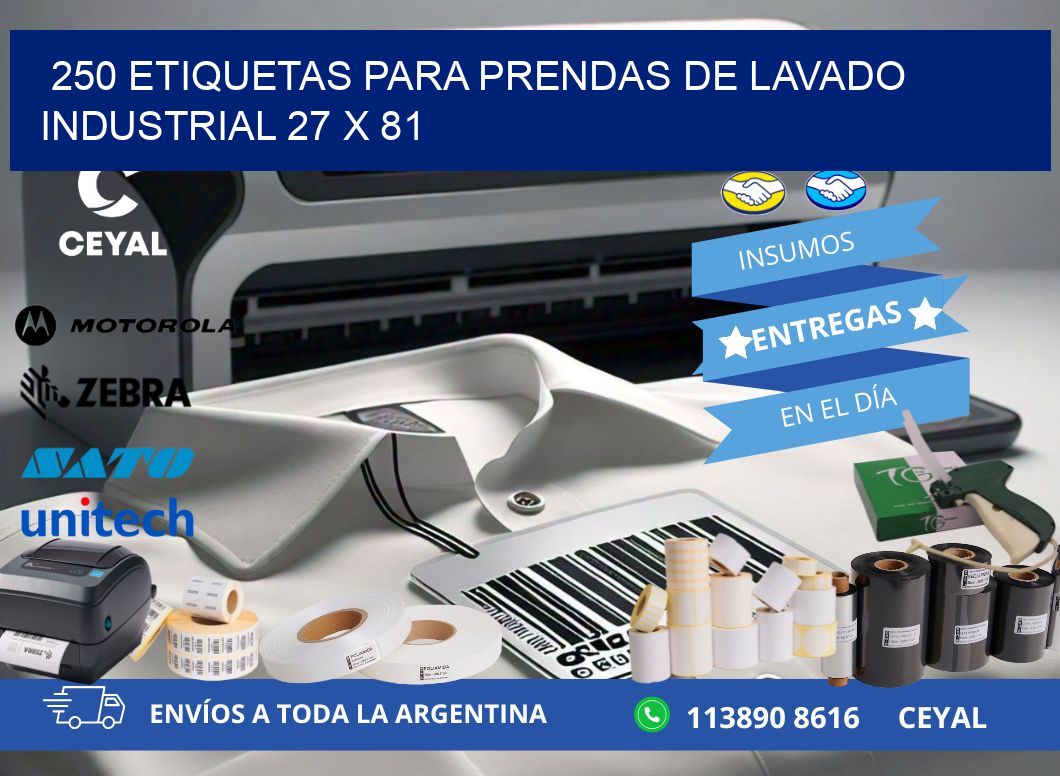 250 ETIQUETAS PARA PRENDAS DE LAVADO INDUSTRIAL 27 x 81