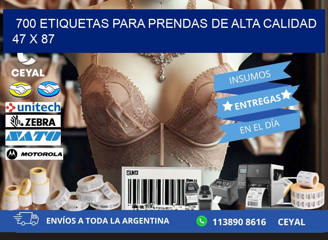 700 ETIQUETAS PARA PRENDAS DE ALTA CALIDAD 47 x 87