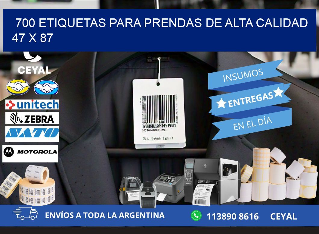 700 ETIQUETAS PARA PRENDAS DE ALTA CALIDAD 47 x 87
