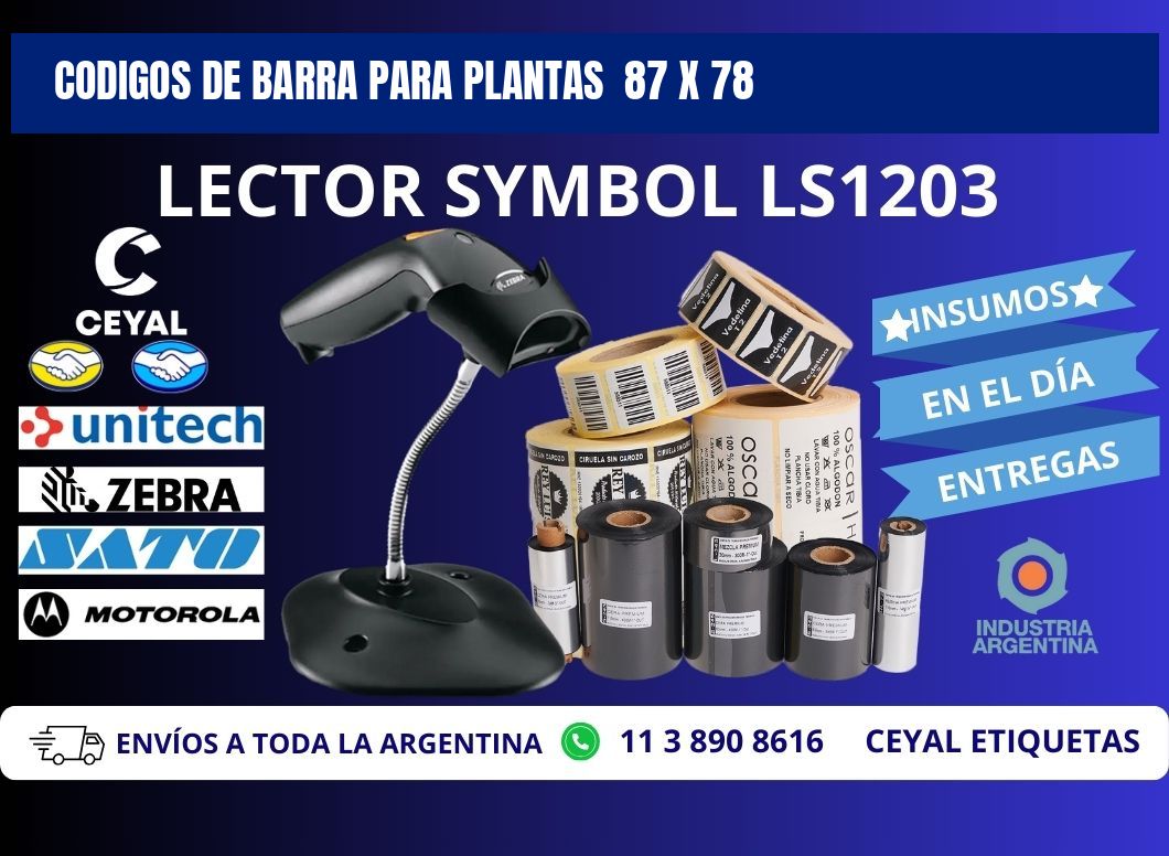 CODIGOS DE BARRA PARA PLANTAS 87 x 78