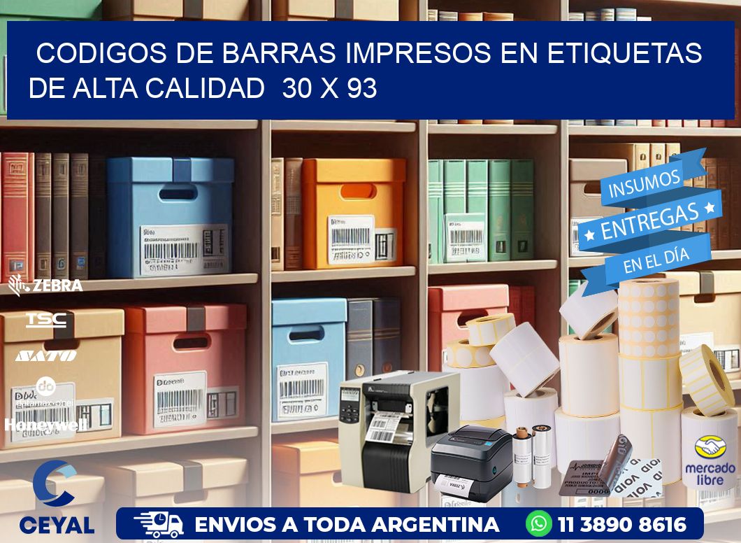 Codigos de Barras Impresos en Etiquetas de Alta Calidad 30 x 93