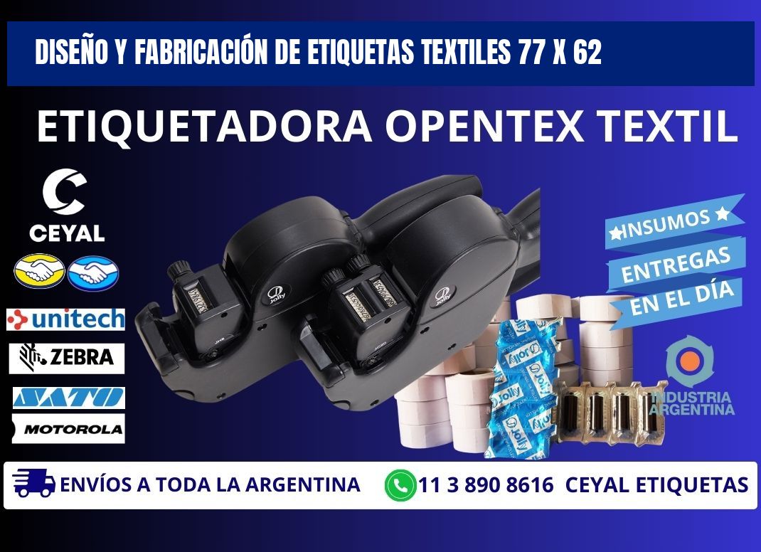 DISEÑO Y FABRICACIÓN DE ETIQUETAS TEXTILES 77 x 62
