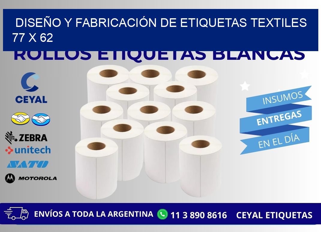 DISEÑO Y FABRICACIÓN DE ETIQUETAS TEXTILES 77 x 62
