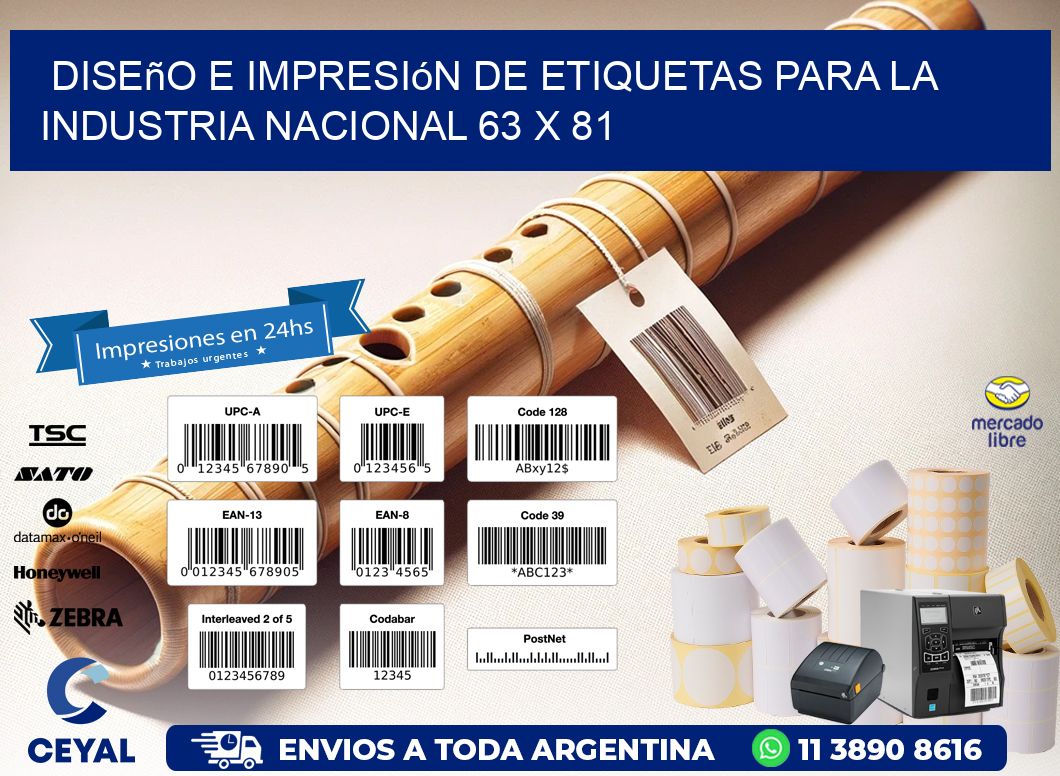 Diseño e Impresión de Etiquetas para la Industria Nacional 63 x 81