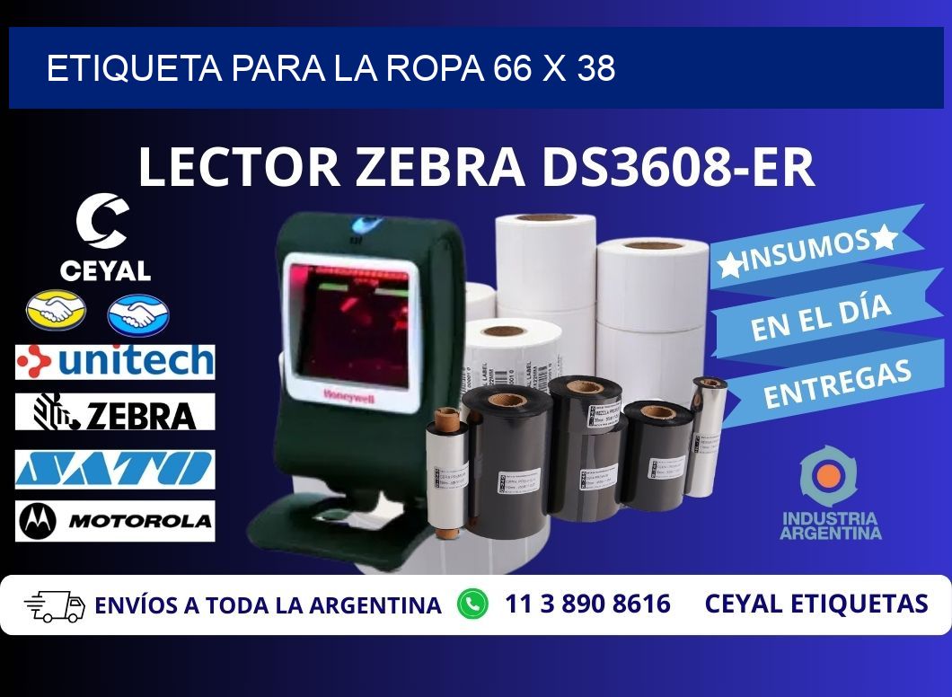 ETIQUETA PARA LA ROPA 66 x 38