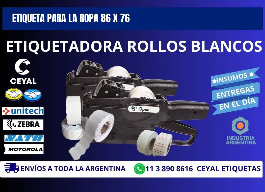 ETIQUETA PARA LA ROPA 86 x 76