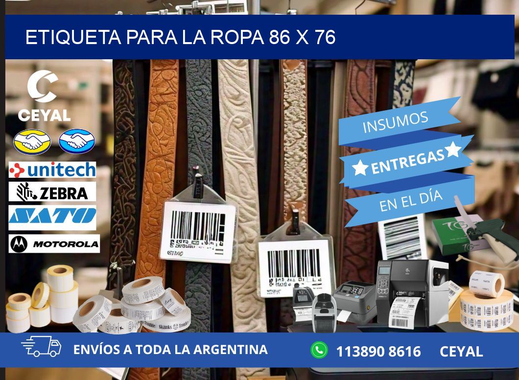 ETIQUETA PARA LA ROPA 86 x 76