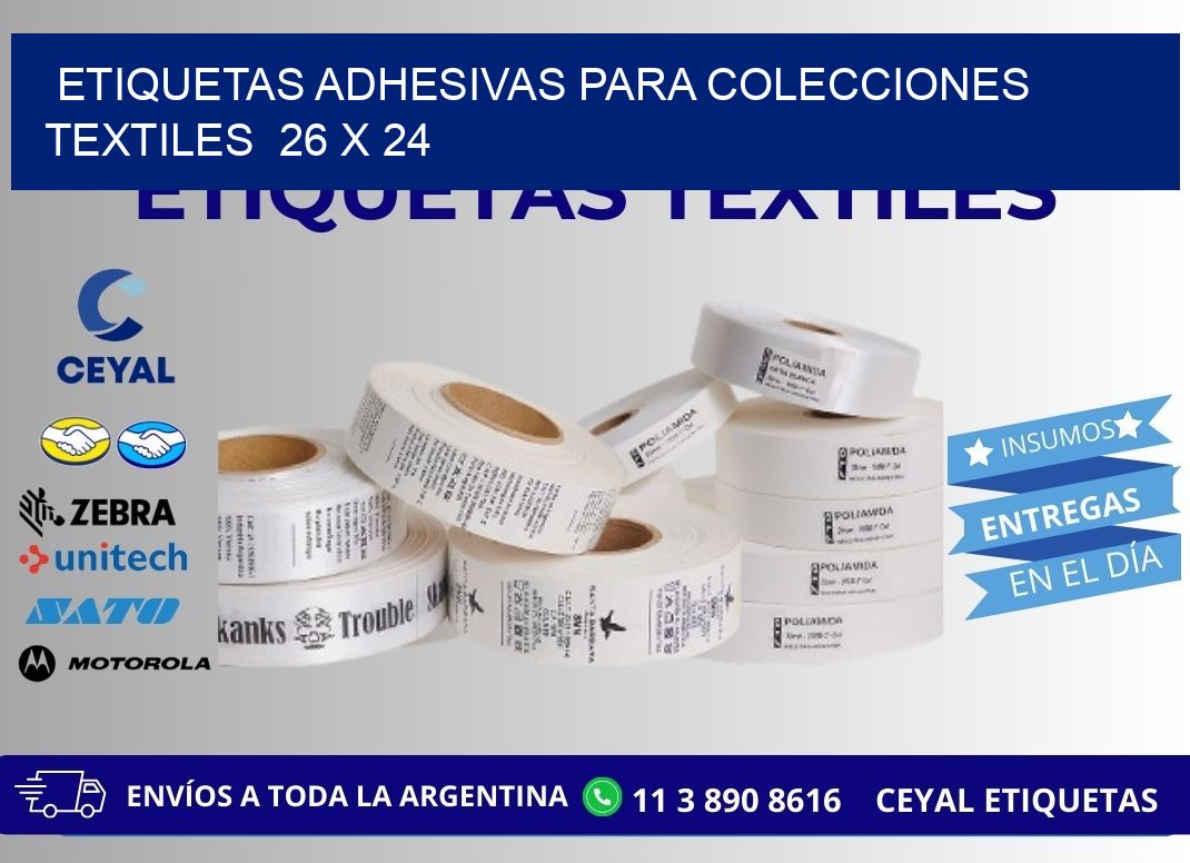 ETIQUETAS ADHESIVAS PARA COLECCIONES TEXTILES 26 x 24