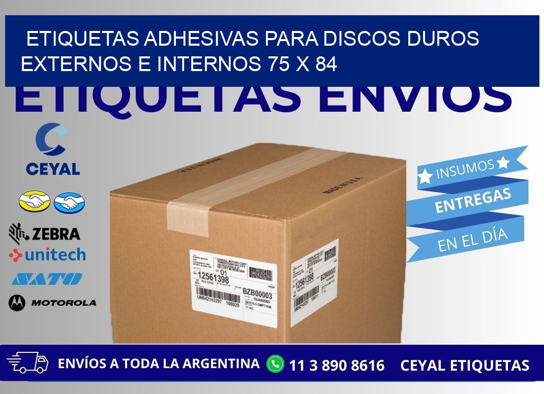 ETIQUETAS ADHESIVAS PARA DISCOS DUROS EXTERNOS E INTERNOS 75 x 84