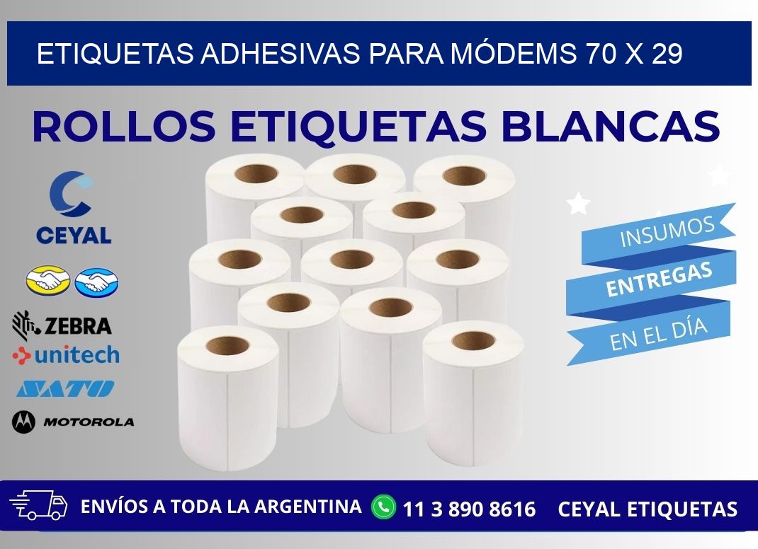 ETIQUETAS ADHESIVAS PARA MÓDEMS 70 x 29