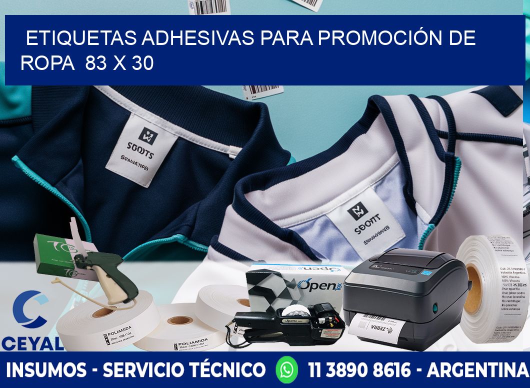 ETIQUETAS ADHESIVAS PARA PROMOCIÓN DE ROPA 83 x 30