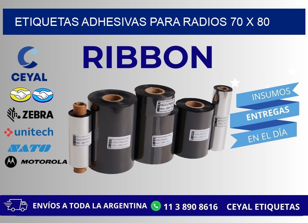 ETIQUETAS ADHESIVAS PARA RADIOS 70 x 80