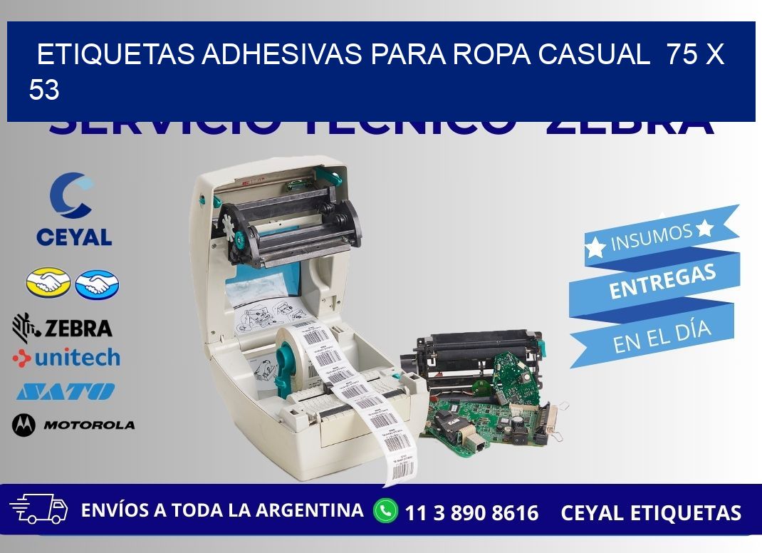 ETIQUETAS ADHESIVAS PARA ROPA CASUAL 75 x 53