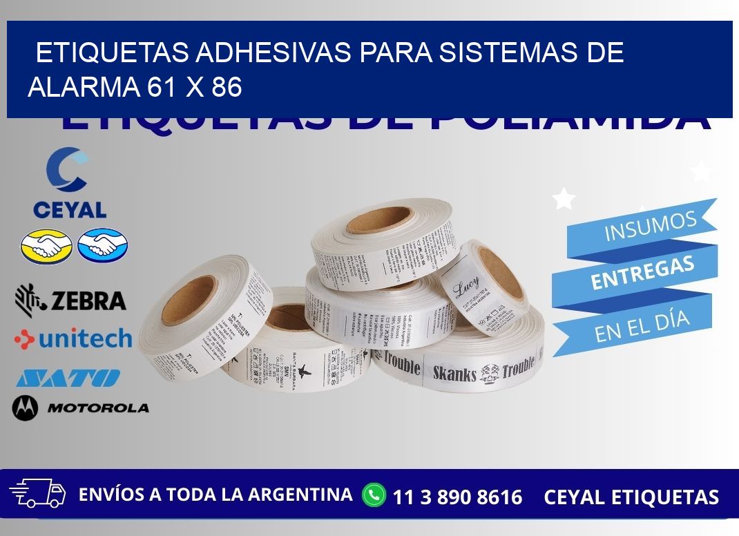 ETIQUETAS ADHESIVAS PARA SISTEMAS DE ALARMA 61 x 86