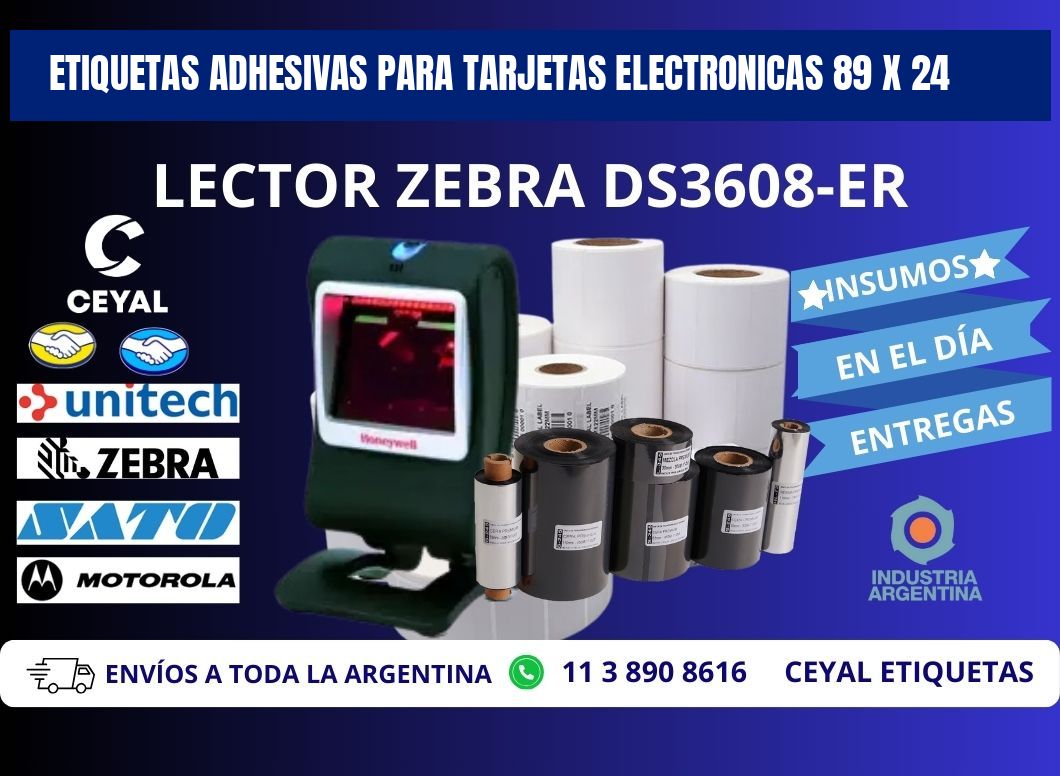 ETIQUETAS ADHESIVAS PARA TARJETAS ELECTRONICAS 89 x 24