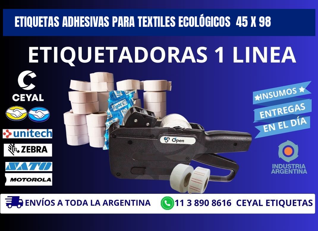 ETIQUETAS ADHESIVAS PARA TEXTILES ECOLÓGICOS 45 x 98