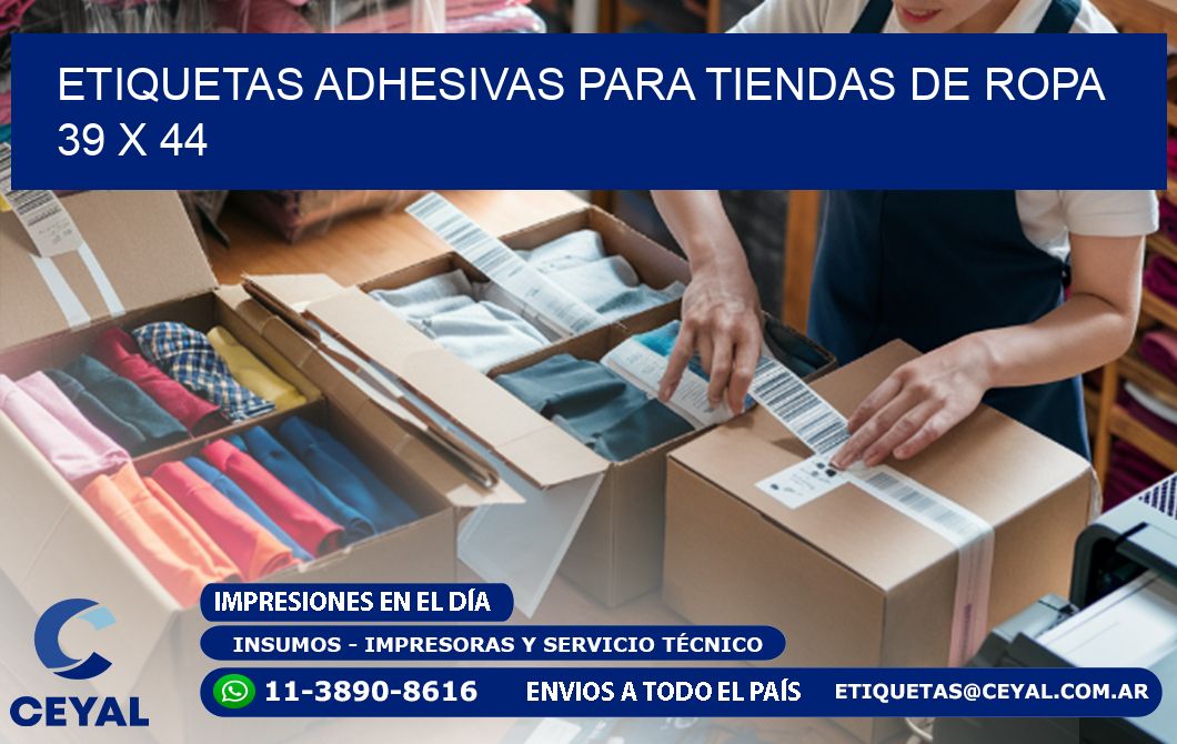 ETIQUETAS ADHESIVAS PARA TIENDAS DE ROPA  39 x 44
