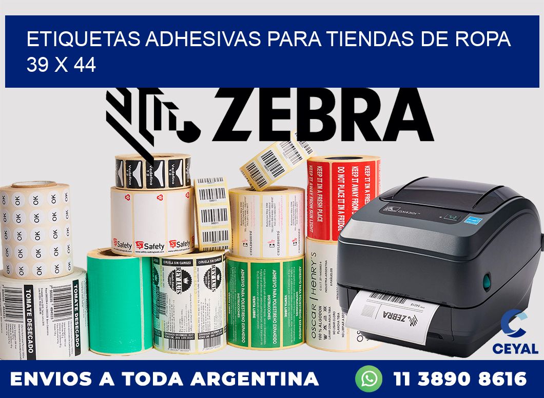 ETIQUETAS ADHESIVAS PARA TIENDAS DE ROPA  39 x 44