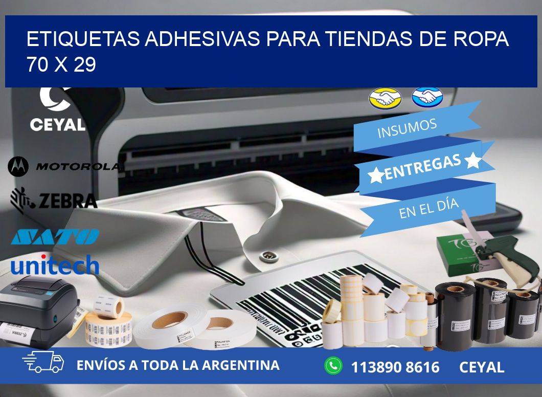 ETIQUETAS ADHESIVAS PARA TIENDAS DE ROPA  70 x 29