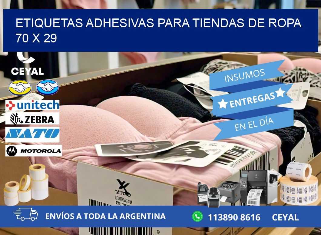 ETIQUETAS ADHESIVAS PARA TIENDAS DE ROPA  70 x 29