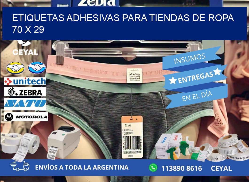 ETIQUETAS ADHESIVAS PARA TIENDAS DE ROPA  70 x 29